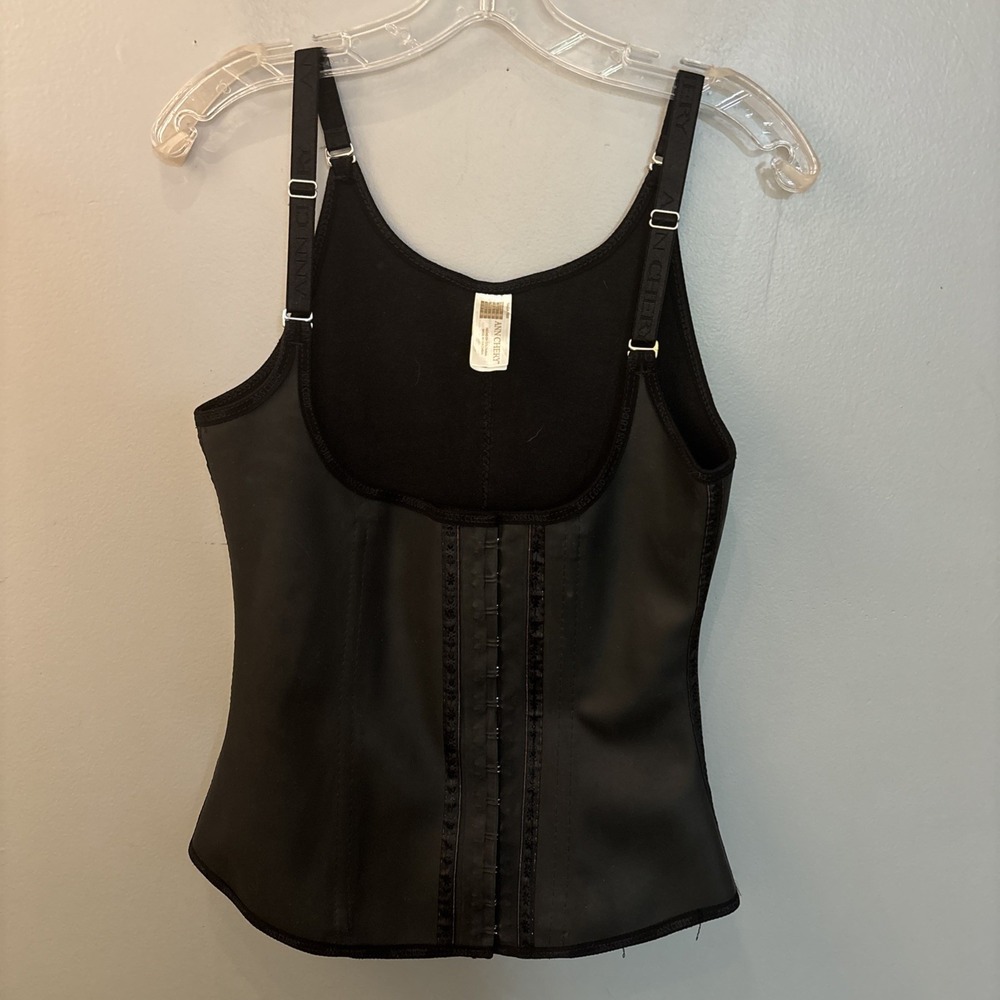 Ann Chery Clasica Corset Waist Trainer Vest Hooks Black Size 38